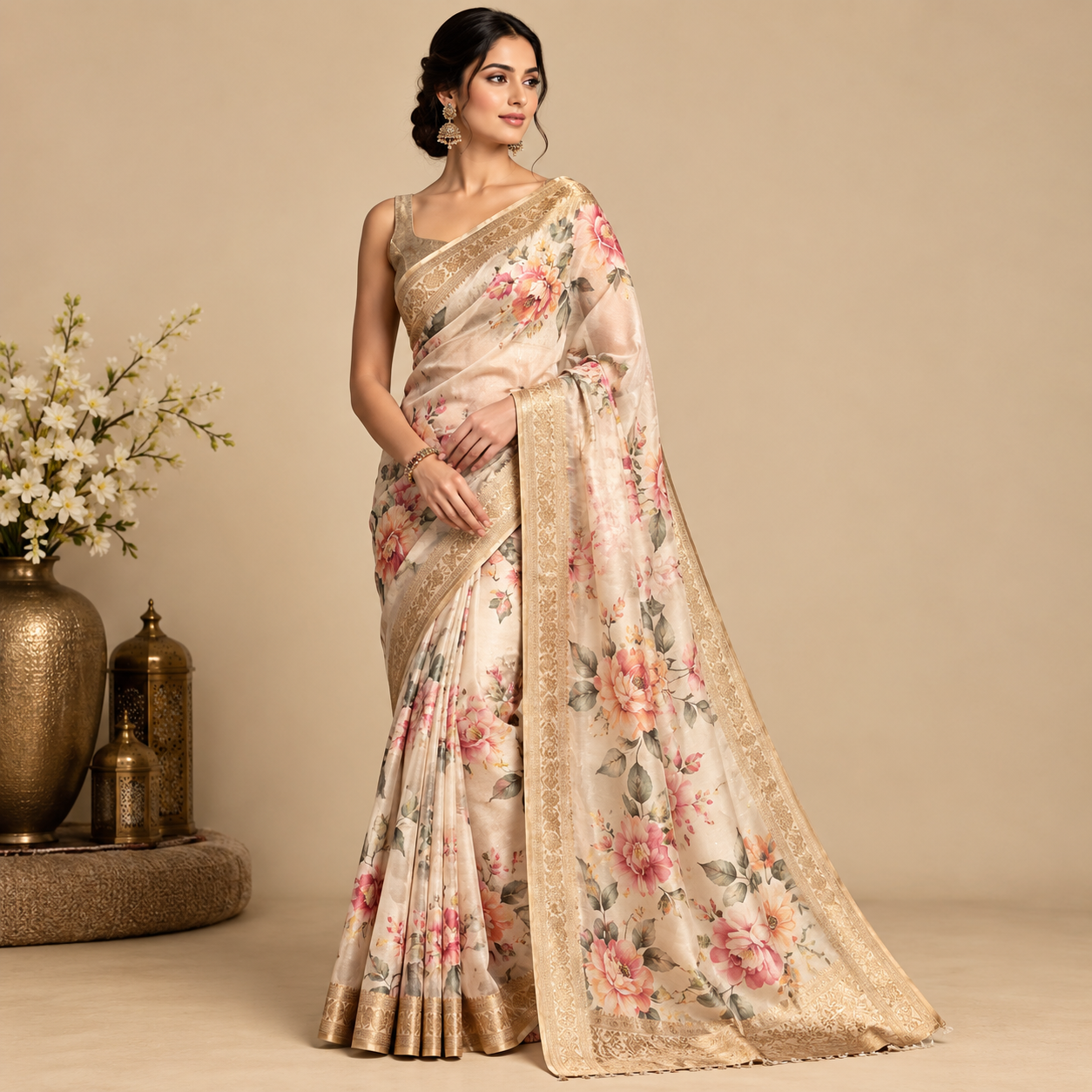 Elegant Floral Saree