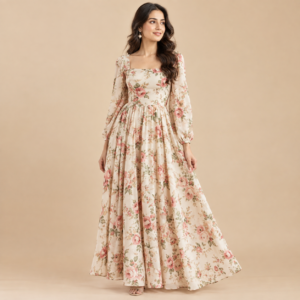 Classical Floral Maxi Dress